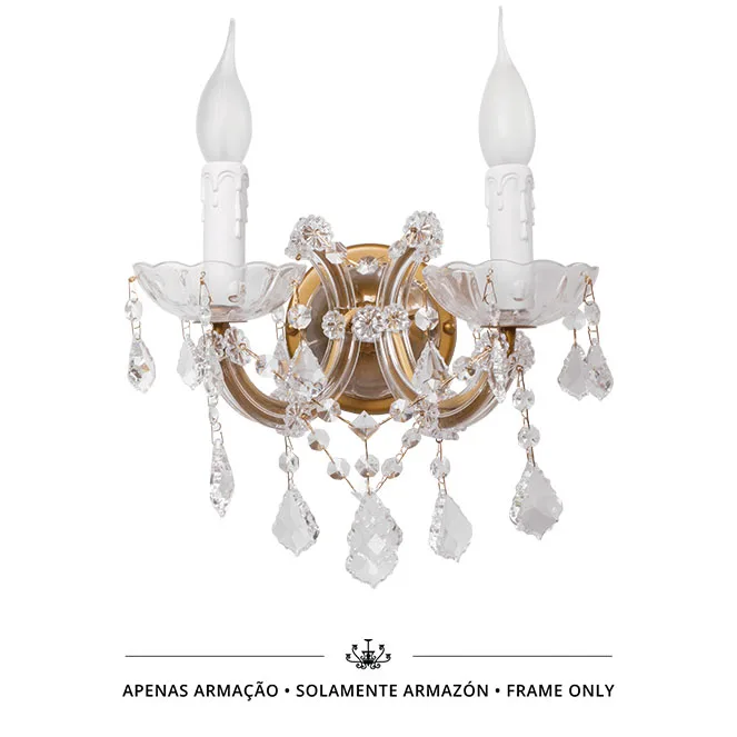 Aplique m.teresa 2xe14 oro pintado con spray (solo armazón sin cristales)