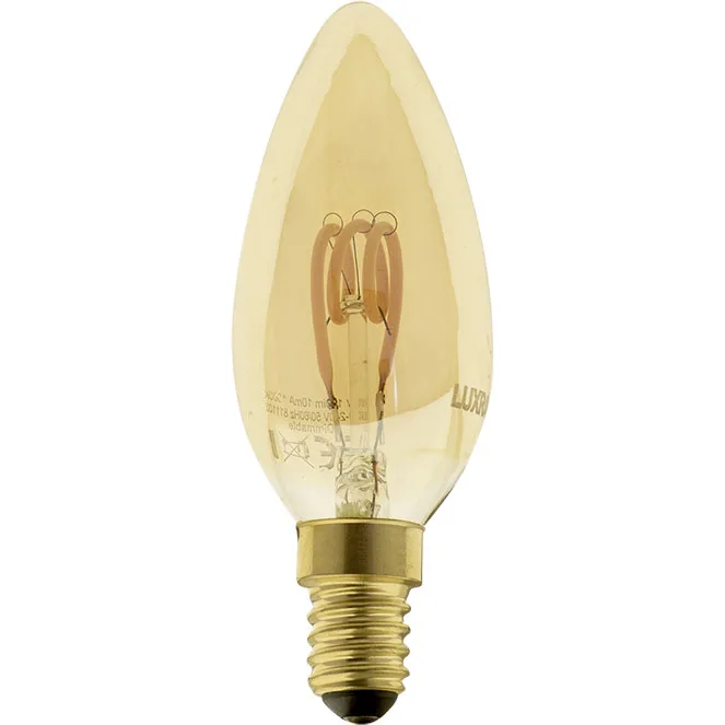 Bombilla e14 (fino) vela classic decoled regulable 2w 1800k 100lm ambar-a+