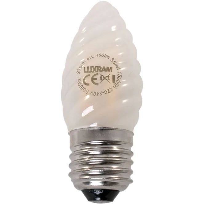 Bombilla e27 (grueso) vela torcida value classic led 4w 2700k 450lm -a++