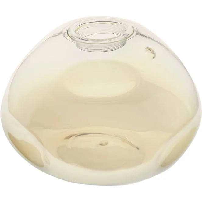 Tulipa en cristal ambar con rosca para portalámparas e27 14xd.20cm taladro d.4,5cm