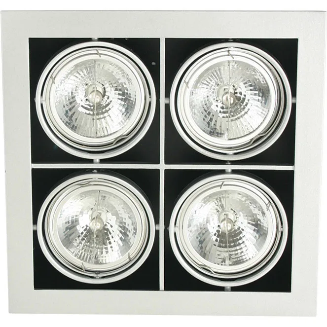 Downlight empotrable hefesto cuadrado 4xg53 ar111 l.35xan.35xal.0,3cm gris