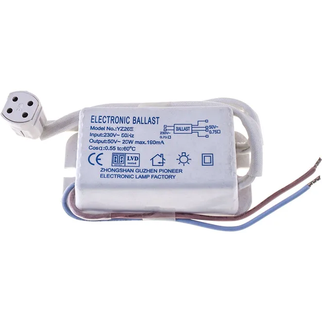 Balasto para bombilla 26w, en plastico