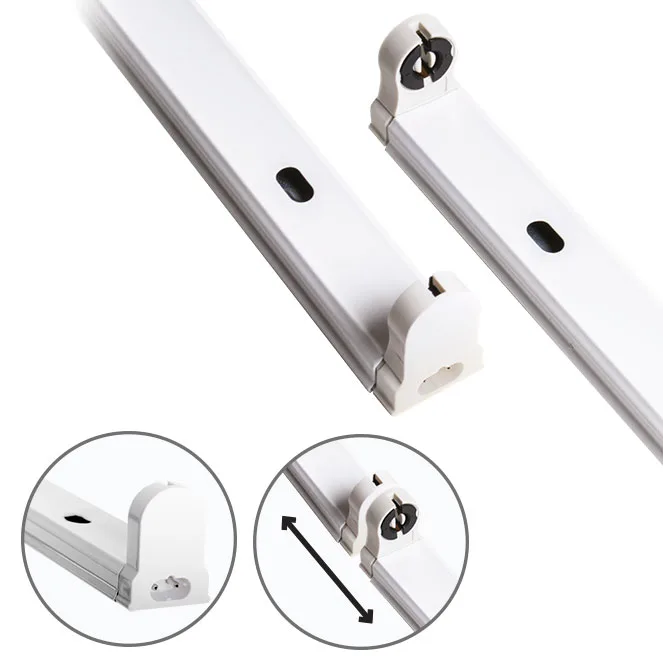 Regleta batten conexión continua 1xg13 t8 led 60cm l.6xan.3,5xal.4,3cm blanco