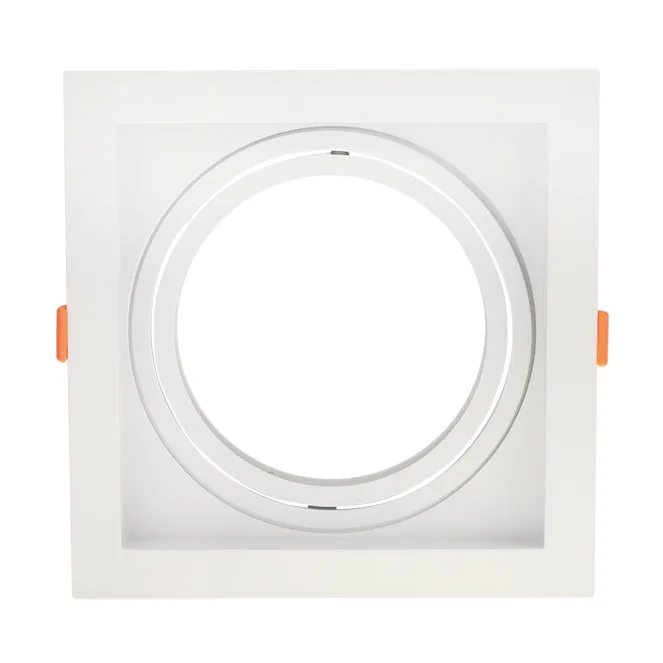 Aro empotrable kali cuadrado para 1 bombilla ar111 l.17xan.17xal.4,3cm en pc blanco