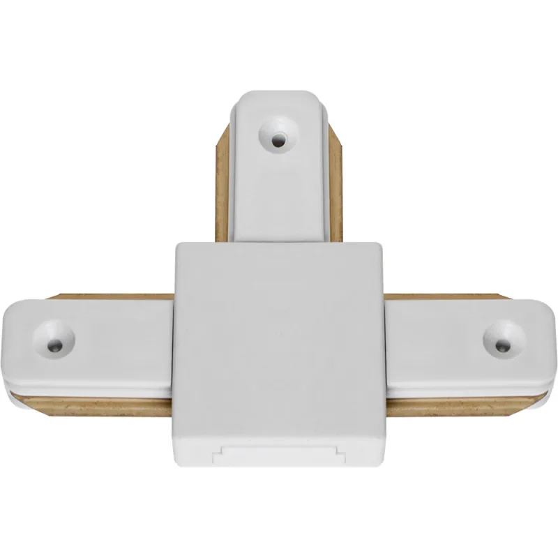 Conector en forma de "t" para carril line pro x2 (2 hilos) en aluminio color blanco