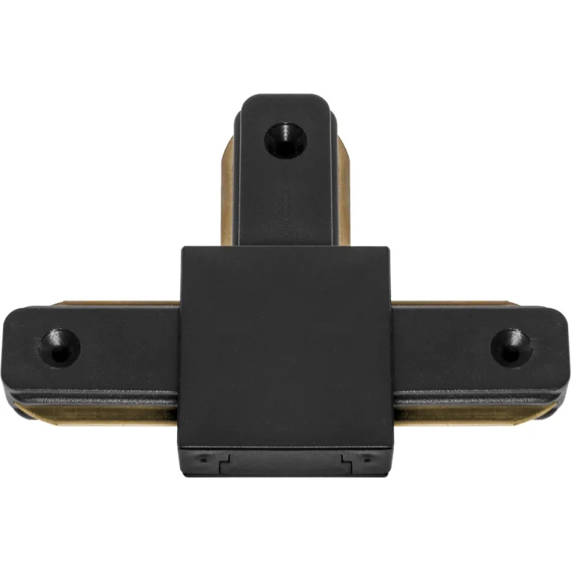 Conector en forma de "t" para carril line pro x2 (2 hilos) en aluminio color negro