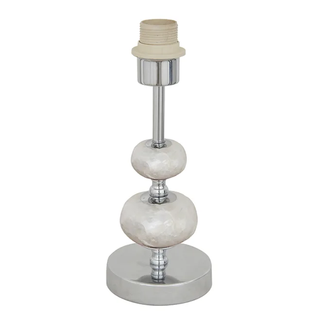 Base para sobremesa nacar 1xe27 al.30xd.12cm nácar/cromo