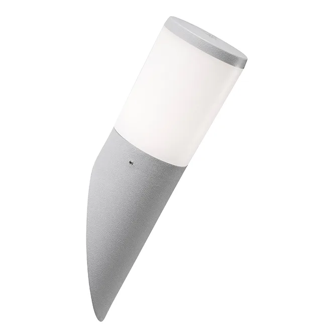 Aplique amelia 1xe27 8,5w con pulsador cct (3colores) ip55 l.10xan.17xal.34cm resina gris