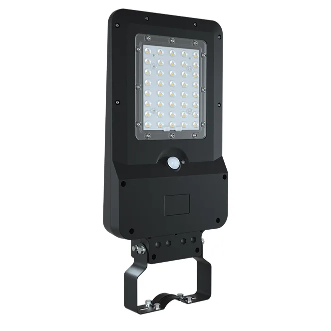 Aplique solar dalton con sensor y panel solar ip65 25w led 3000lm 6000k 90° l.23,19xan.49,25xal5,8cm