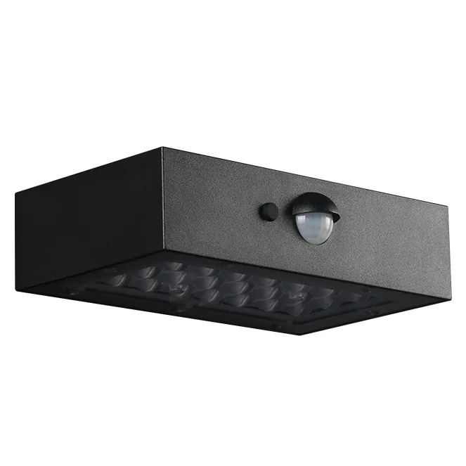 Aplique solar sandoval ip65 3w led 350lm 3000k/3000k l.13,76xal.3,54cm negro