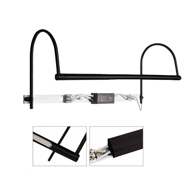 Aplique vhils 1x5w led 500lm 2700k l.47xan.15xal.18cm negro