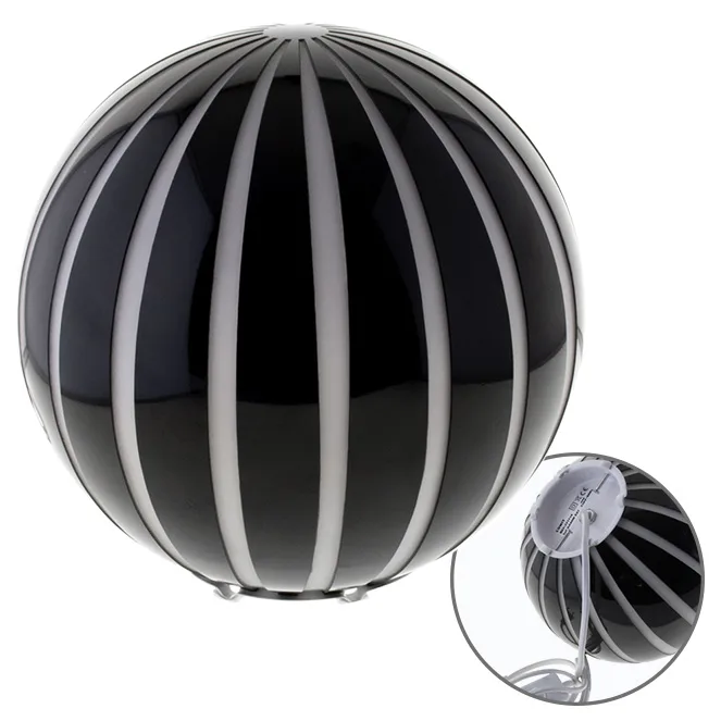 Sobremesa toropi 1xe27 al.20xd.20cm cristal blanco/negro