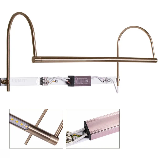 Aplique vhils 1x5w led 400lm 2700k l.47xan.15xal.18cm cuero