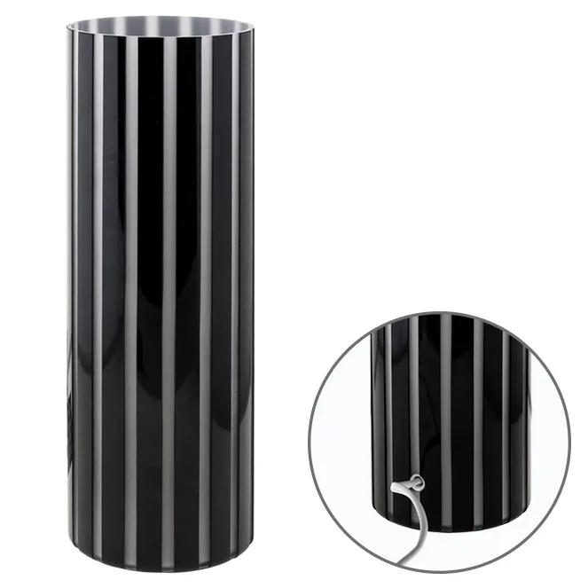 Sobremesa toropi 1xe27 al.30xd.10cm cristal negro/blanco