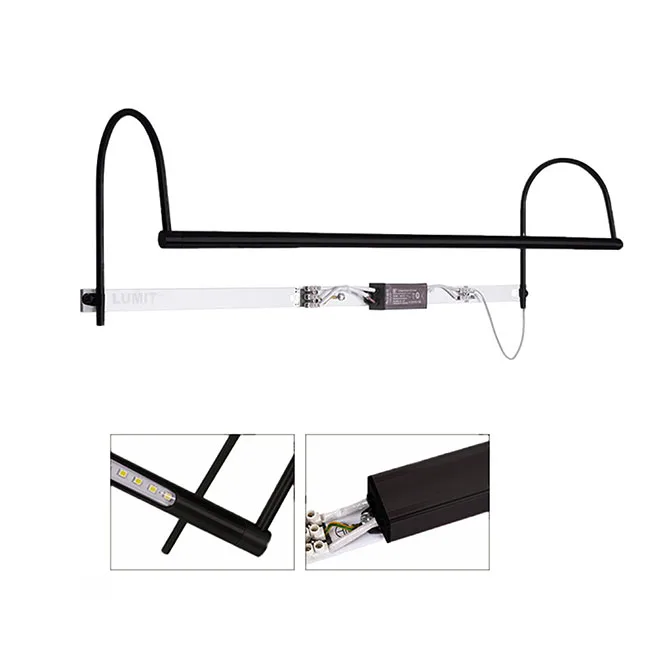 Aplique vhils 1x7w led 700lm 2700k l.67xan.15xal.18cm negro