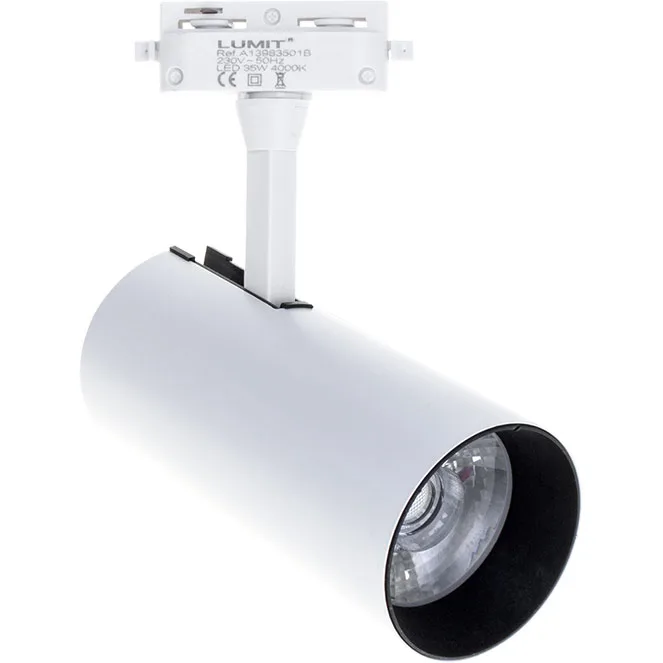 Foco para carriles adonis (2 hilos) 1x35w led 2200lm 6400k 24° l.8xan.8xal.24cm aluminio blanco