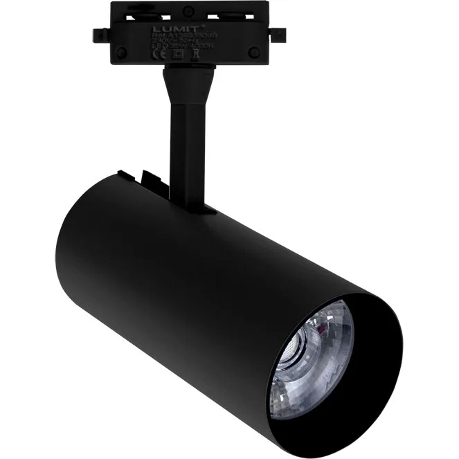 Foco para carriles adonis (2 hilos) 1x35w led 2200lm 6400k 24° l.8xan.8xal.24cm aluminio negro