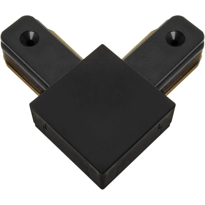 Conector en forma de "l" para carril adonis (2 hilos) en color negro