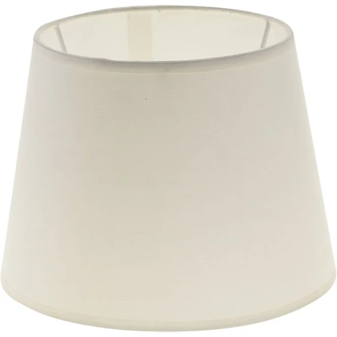 Pantalla cipriota redondo cónico tela pvc802 con encaje e27 al.15xd.20cm beije