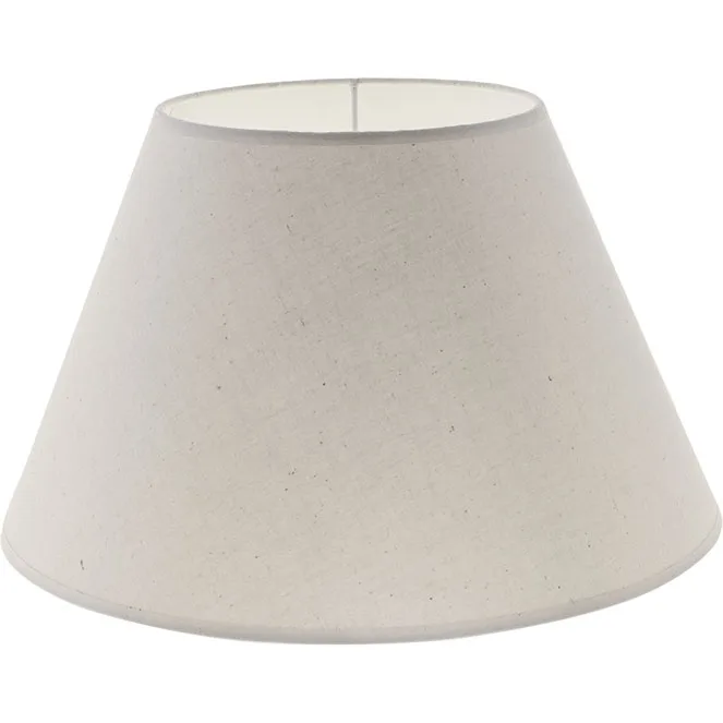 Pantalla cipriota redondo cónico tela pvc8886 con encaje e27 al.21xd.35cm natural (crudo)