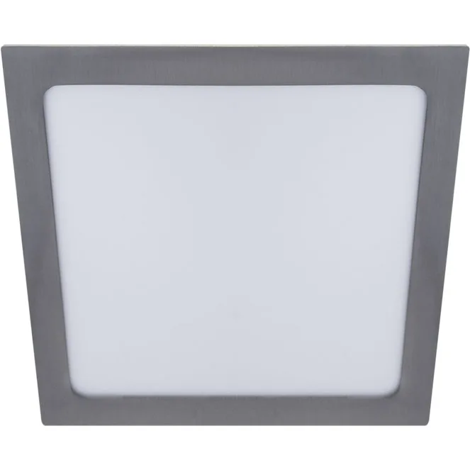 Downlight empotrable franco cuadrado 1x24w led 1560lm 6000k 120° l.29,7xan.29,7xal.0,2cm niquel