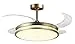 BEL AIR HOME Ventilador de techo DUNE con aspas desplegables, luz LED 36W 3 temperaturas, motor DC silencioso, mando a distancia, temporizador, color oro, diseño moderno