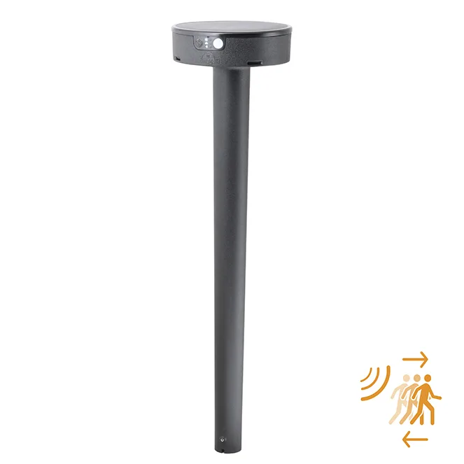 Pincho de exterior fiorina 2w led 4000k c/sensor movimiento y panel solar ip55 al.78xd.16cm negro
