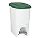 Cubo de Reciclaje con Pedal 25L Verde- Contenedor de Basura Ecológico para Cocina - Con Separador Interno y Enganches Laterales, Plástico Resistente y Fácil Limpieza | Denox