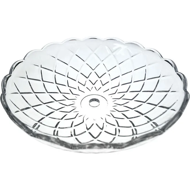 Arandela de cristal d.20cm taladro central 10mm transparente