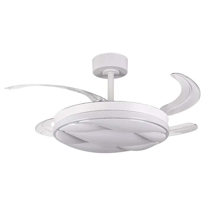 Ventilador dc karnak blanco, 4 aspas retráctiles, 72w led 3000|4000|6000k, al.30/40xd.108/50cm