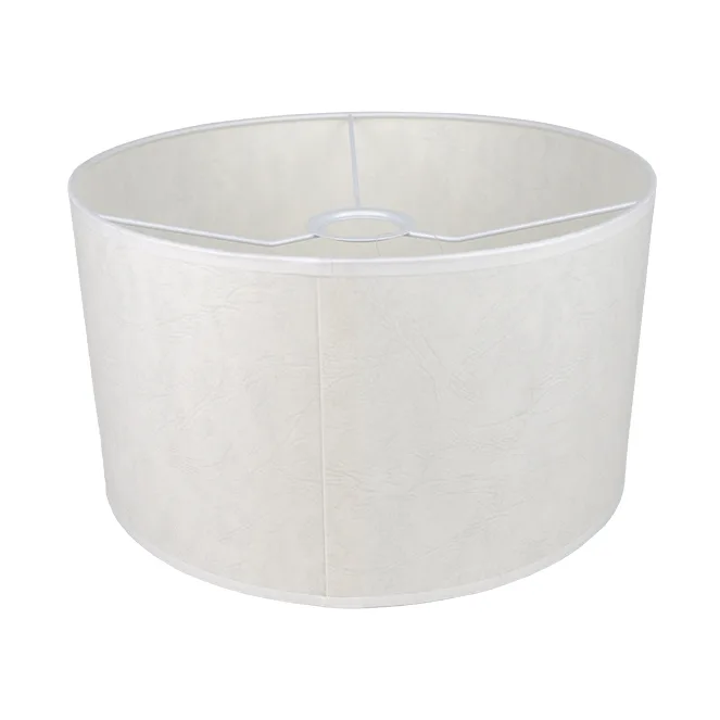 Pantalla biche redondo con encaje e27 al.17xd.30cm blanco