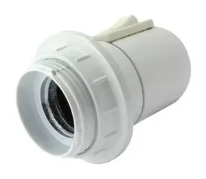 Portalamparas E27 Con Rosca Blanco Con Interruptor 12.097/b