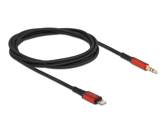 DeLOCK Cable de audio de 8 pines Lightning macho a conector estéreo macho 3,5 mm 3 pines 1,5 m
