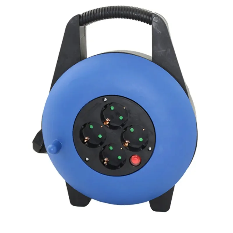 Enrollacables Eléctrico 4 Tomas Schuko 10 Metros Silver 8810