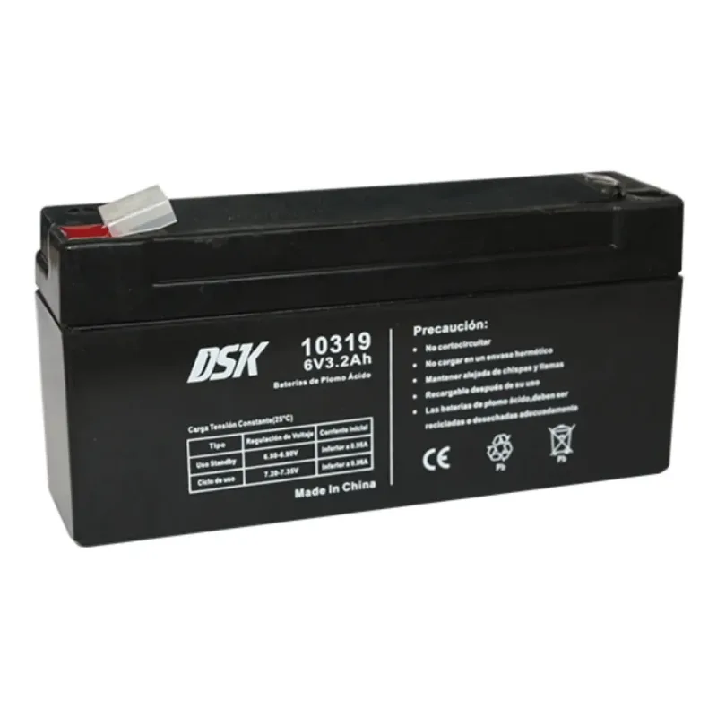 Bateria Plomo Agm 6v/3,2ah 124x34x60mm Dsk 10319 10319