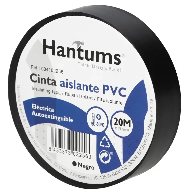 Cinta Aislante Adhesiva Pvc Negra 20x19mm 20m 004102256