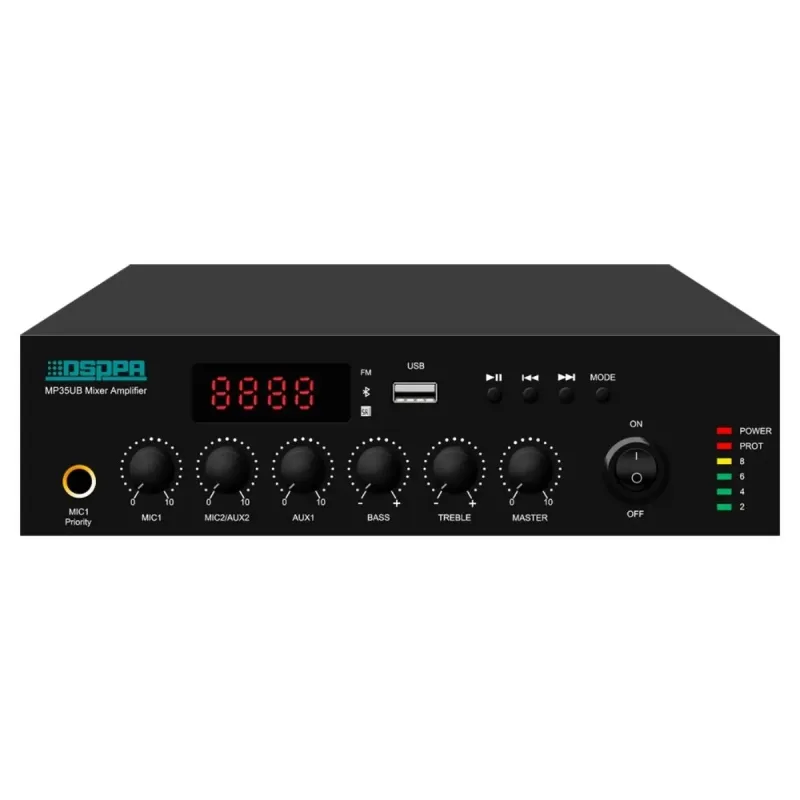 Amplificador Pa 120w Usb/bt/fm 2mic 2aux Dsppa Mp120ub Dsppa-mp120ub
