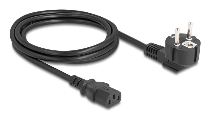 DeLOCK 81567 cable de transmisión Negro 2 m Enchufe tipo E+F IEC C13