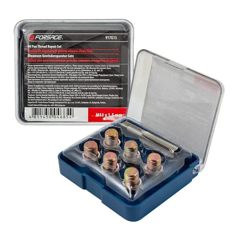 Juego de regeneración de roscas para orificio de desagüe de aceite: m13?1,5mm (7el.)