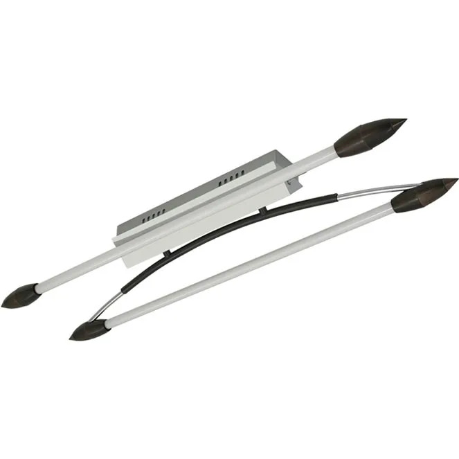 Plafón cornalina 2x24w g5 t5 l.71xan.16,5xal.10,5cm wengue/niquel