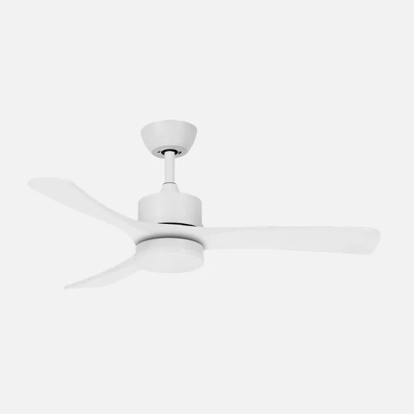 ABRILA - Ventilador DC Hellin 18W | 3 Aspas | 6 Velocidades | LED Integrado | Luz Opcional | Control Remoto | 35/45x106x106 cm | Blanco