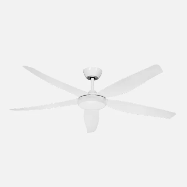 ABRILA - Ventilador DC Altea 24W Blanco | 5 Aspas | 6 Velocidades | Tecnología LED 2880lm | Control Remoto con Memoria y Temporizador | 142 cm