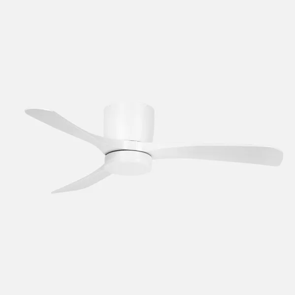 ABRILA - Ventilador DC Paterna 18W | 3 Aspas | 6 Velocidades | LED Integrado | Luz Opcional | Control Remoto | 27x117x117 cm | Blanco