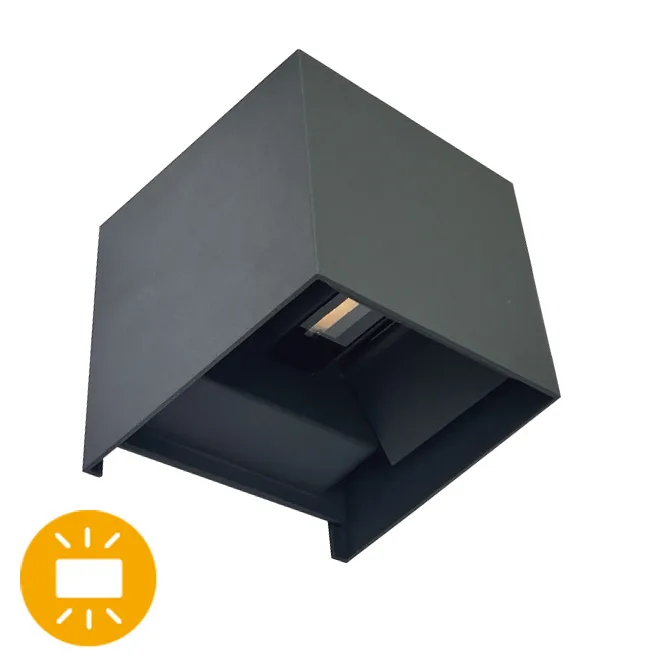 Aplique sor ip65 2x5w led 800lm 3000k l.10xan.10xal.10cm antracita