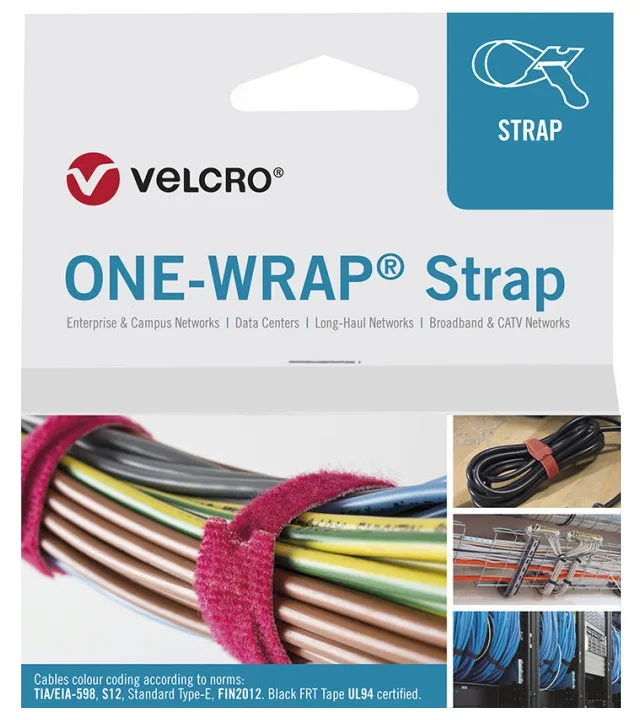 Velcro ONE-WRAP presilla Brida reutilizable Polipropileno (PP), Velcro Púrpura 100 pieza(s)