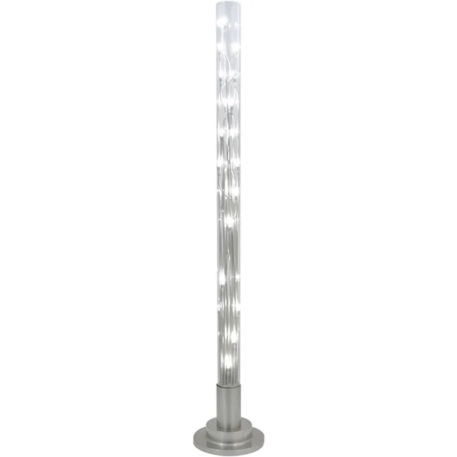Lámpara de pie márcia 24xg4 12v al.151xd.26cm metal+cristal transparente/niquel