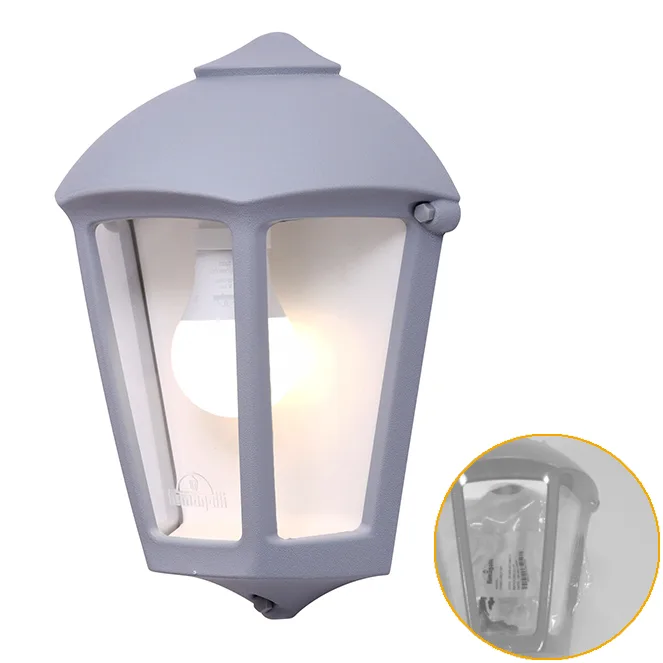 Aplique fabio 1xe27 ip55 l.21xan.11,5xal.29cm resina gris