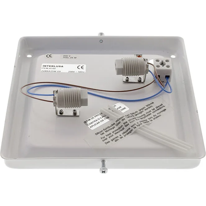 Base para plafón murcia 2xg9 l.19,5xan.19,5xal.2cm blanco