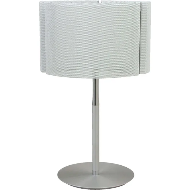 Sobremesa ivone 1xe27 al.50xd.30cm blanco/niquel