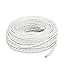 Creative-Cables - Cable Textil Flexible Eléctrico Trenzado para iluminación - Blanco - 50 Metri, 3 Cavi